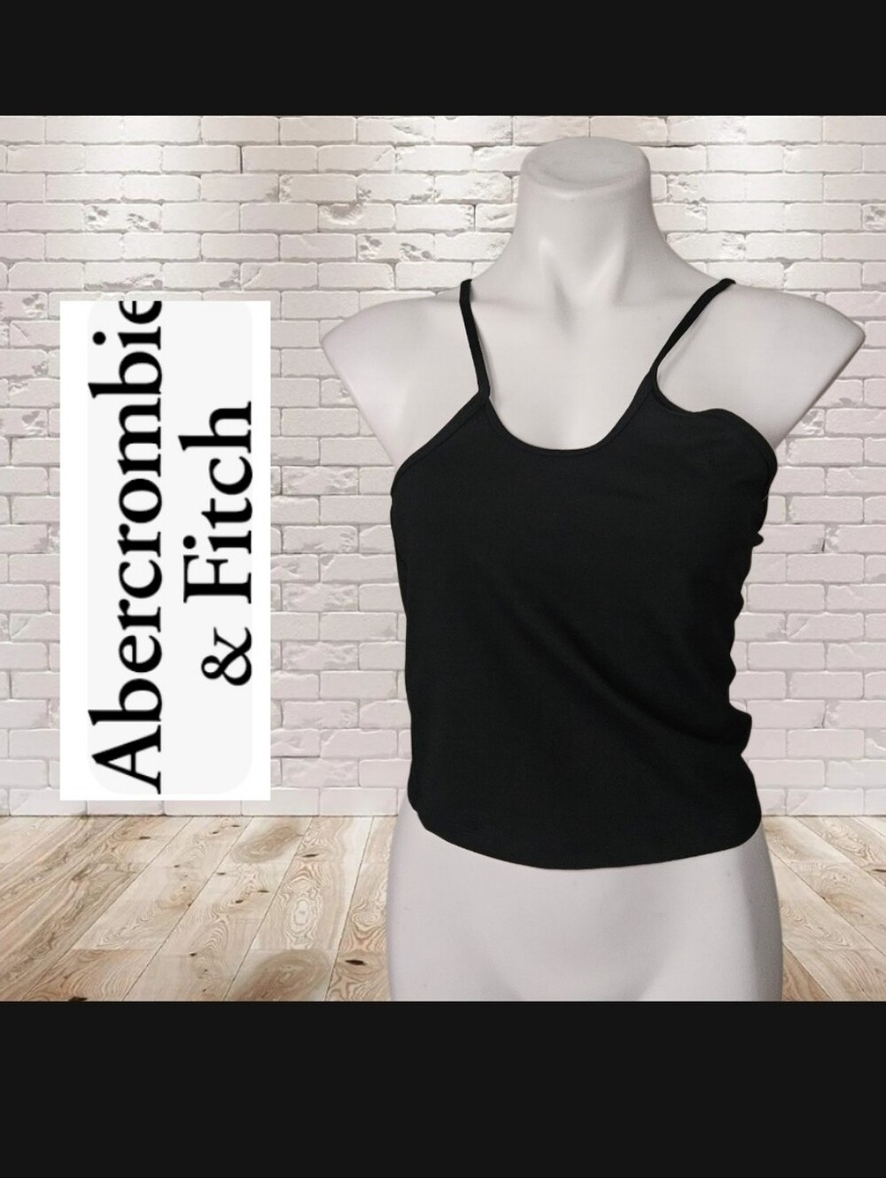 Abercrombie & Fitch Black Slim Spaghetti-Strap Tank Large